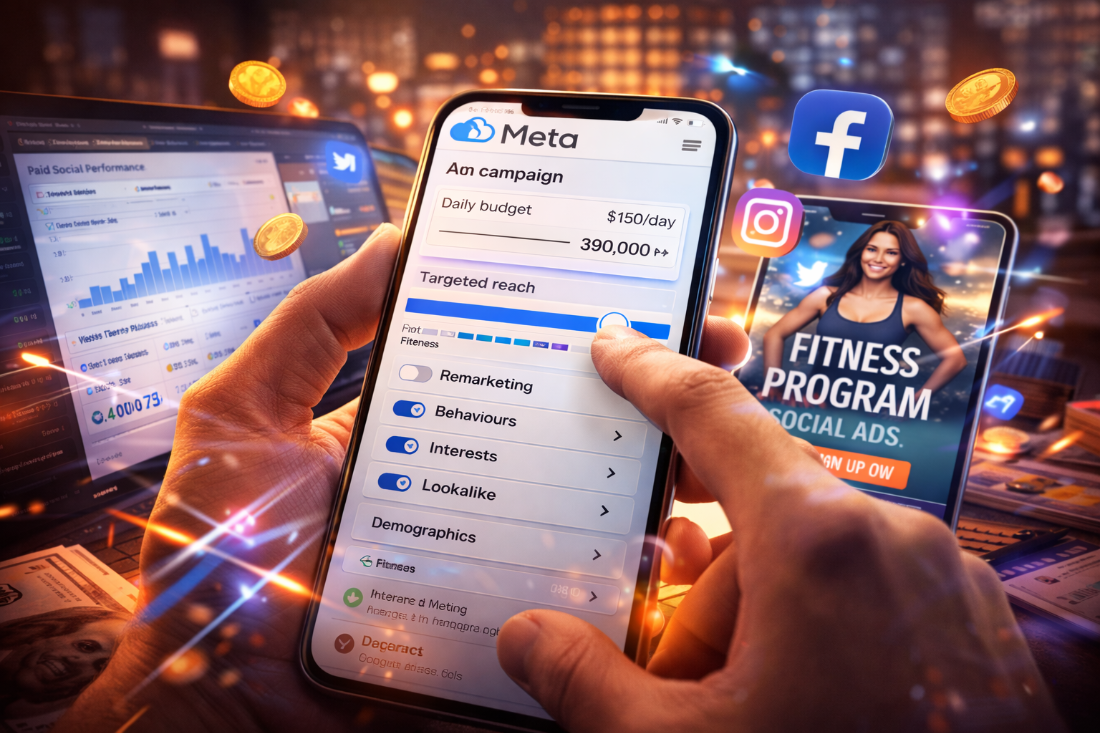 Panel de campañas Social Ads y métricas de rendimiento