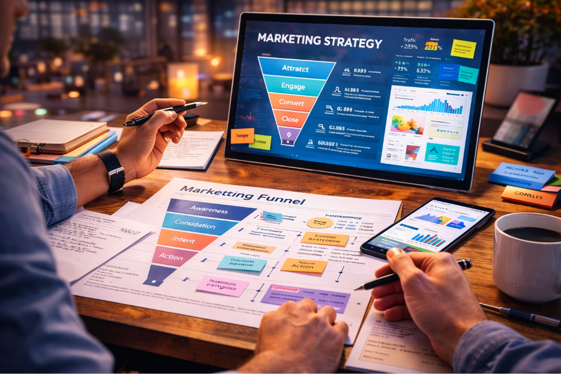 Consultoría de marketing, análisis de estrategia, métricas y decisiones de crecimiento