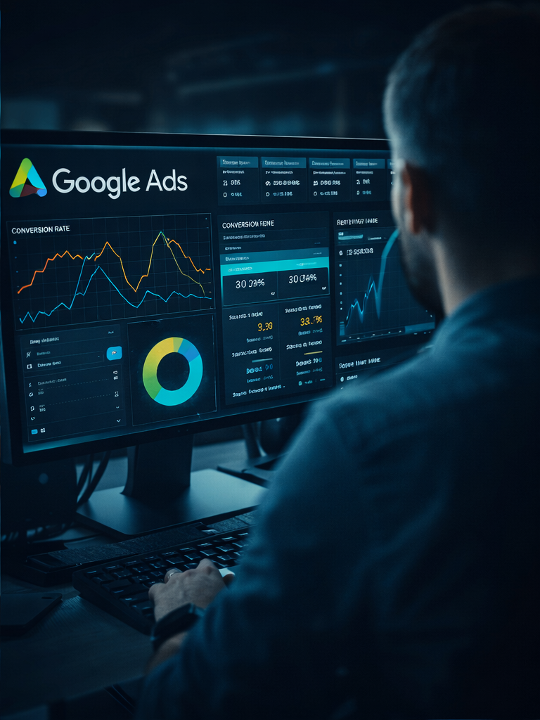 Panel de rendimiento y analítica de campañas Google Ads
